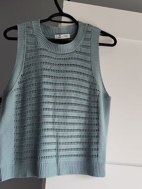 Cupshe Openwork Sleeveless Knit Tank in Sage Green NWOT sz L